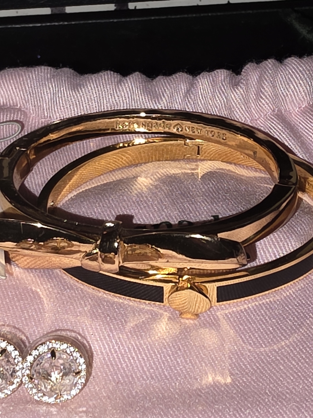 Kate Spade Gold-Tone Necklace, Earrings And 2 Bangle Bracelet Set - Picture 4 of 6